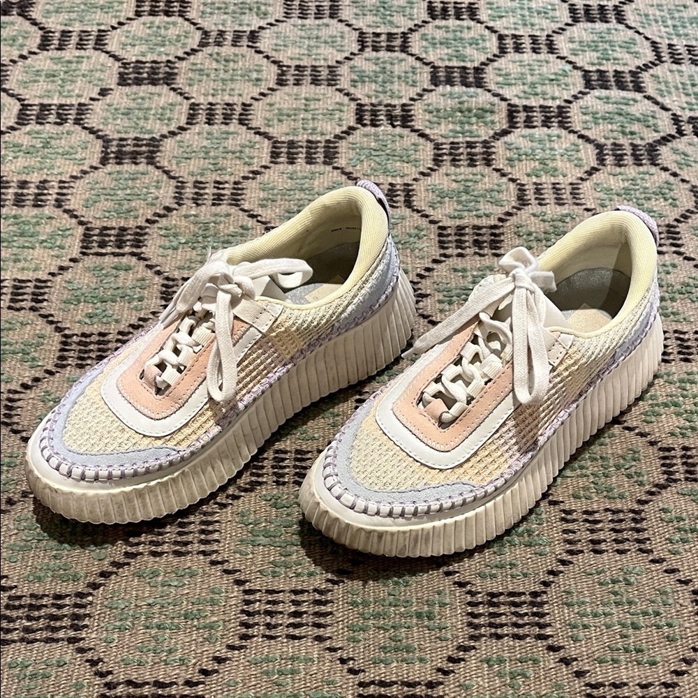 Stylish Cream and Pink Women's Sneakers